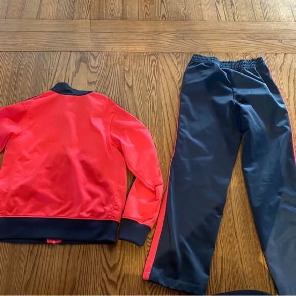 Nike girls size 6x pants jacket track suit outfit hot pink and purple GUC - Picture 6 of 6